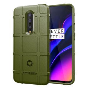 Shockproof Rugged Shield Full Coverage Protective Silicone Case for Oneplus 7 (Army Green) (OEM)