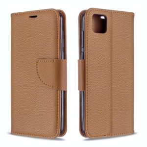 For Huawei Y5P / Honor 9S Litchi Texture Pure Color Horizontal Flip PU Leather Case with Holder & Card Slots & Wallet & Lanyard(Brown) (OEM)