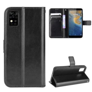 For ZTE Blade A31 Crazy Horse Texture Horizontal Flip Leather Case with Holder & Card Slots & Lanyard(Black) (OEM)