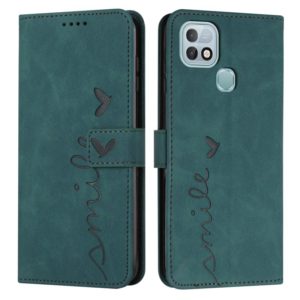 For Infinix Hot 10i Skin Feel Heart Pattern Leather Phone Case(Green) (OEM)