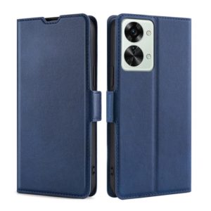 For OnePlus Nord 2T Ultra-thin Voltage Side Buckle Horizontal Flip Leather Phone Case(Blue) (OEM)
