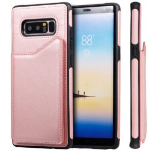 For Galaxy Note 8 Shockproof Calf Texture Protective Case with Holder & Card Slots & Frame(Rose Gold) (OEM)