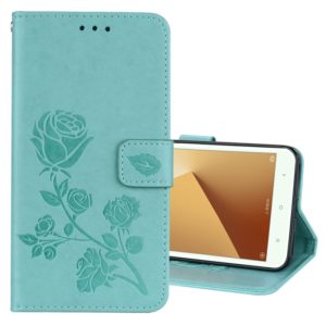 For Xiaomi Redmi Note 5A Low allocation (no fingerprint holes) Rose Embossed Horizontal Flip Environmental PU Leather Case with Holder & Card Slots & Wallet(Green) (OEM)