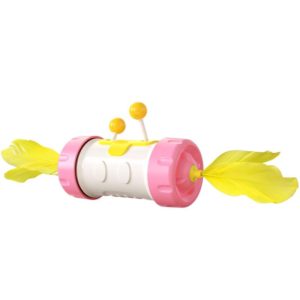 Funny Cat Stick Cat Toy Tumbler Cat Feather Fighting Cat Ball(Pink) (OEM)