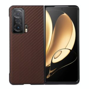 For Honor Magic V Carbon Fiber Texture Shockproof Protective Phone Case(Brown) (OEM)