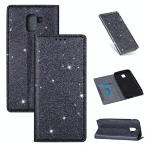 For Samsung Galaxy J6 (2018) Ultrathin Glitter Magnetic Horizontal Flip Leather Case with Holder & Card Slots(Gray) (OEM)