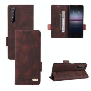 For Sony Xperia 1 II Magnetic Clasp Leather Phone Case(Brown) (OEM)