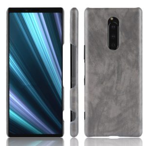 Shockproof Litchi Texture PC + PU Case for Sony Xperia 1 (Grey) (OEM)
