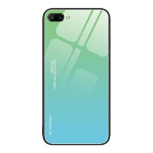For Honor 10 Gradient Color Glass Phone Case(Green Cyan) (OEM)