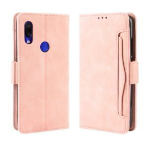 Wallet Style Skin Feel Calf Pattern Leather Case For Xiaomi Redmi 7,with Separate Card Slot(Pink) (OEM)
