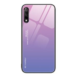 For Honor 9X Gradient Color Glass Phone Case(Pink Purple) (OEM)