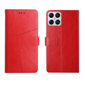 For Honor X8 Y Stitching Horizontal Flip Leather Phone Case(Red) (OEM)