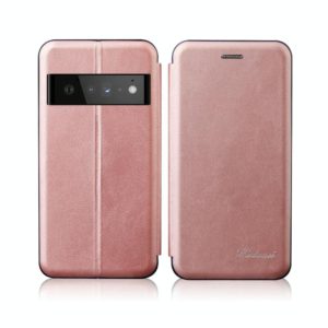 For Google Pixel 6 Pro Integrated Voltage Retro Texture Magnetic Leather Case with Card Slot & Holder(Rose Gold) (OEM)