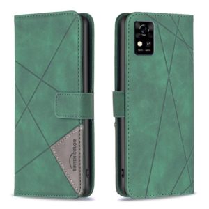 For ZTE Blade A31 BF05 Magnetic Buckle Rhombus Texture Leather Phone Case(Green) (OEM)