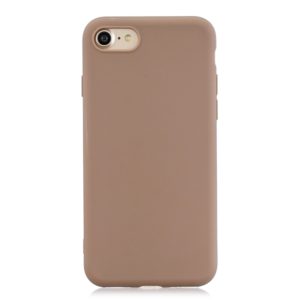 For iPhone SE 2022 / SE 2020 Solid Color Frosted TPU Phone Case(Khaki) (OEM)
