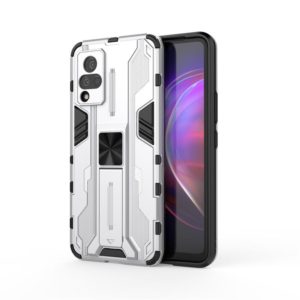 For vivo V21 Supersonic PC + TPU Shock-proof Protective Case with Holder(White) (OEM)