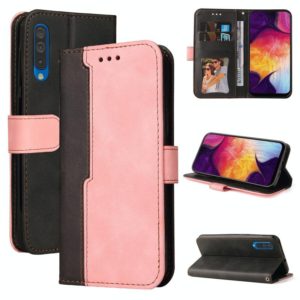 For Samsung Galaxy A50 / A30s / A50s Business Stitching-Color Horizontal Flip PU Leather Case with Holder & Card Slots & Photo Frame(Pink) (OEM)