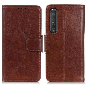 For Sony Xperia 1 III Nappa Texture Horizontal Flip Leather Case with Holder & Card Slots & Wallet(Brown) (OEM)