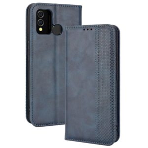 For BLU J9L Magnetic Buckle Retro Crazy Horse Leather Phone Case(Blue) (OEM)