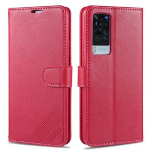 For Vivo X60 Pro AZNS Sheepskin Texture Horizontal Flip Leather Case with Holder & Card Slots & Wallet(Red) (AZNS) (OEM)