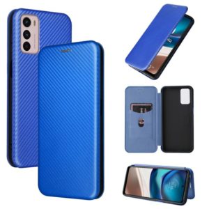 For Motorola Moto G42 Carbon Fiber Texture Leather Phone Case(Blue) (OEM)