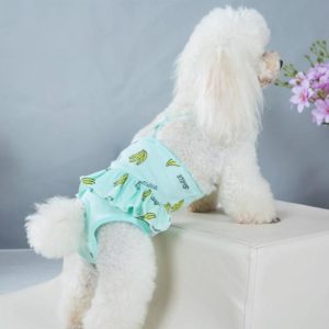 Banana Printed Dog Physiological Pants Comfortable Breathable Strap Pet Physiological Pants, Size: L(Green) (OEM)