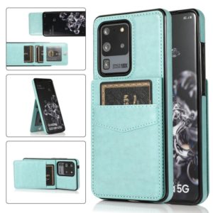 For Samsung Galaxy S20 Ultra Solid Color PC + TPU Protective Case with Holder & Card Slots(Green) (OEM)