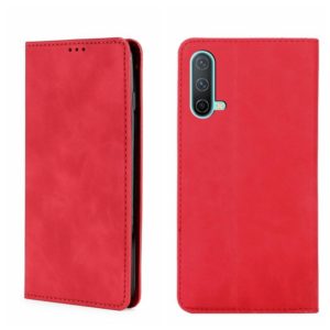 For OnePlus Nord CE 5G Skin Feel Magnetic Horizontal Flip Leather Phone Case(Red) (OEM)