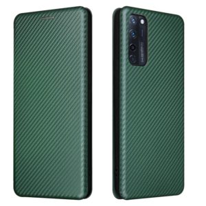 For ZTE Axon 20 5G / 4G Carbon Fiber Texture Horizontal Flip TPU + PC + PU Leather Case with Card Slot(Green) (OEM)