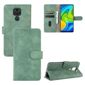 For Xiaomi Redmi Note 9 Solid Color Skin Feel Magnetic Buckle Horizontal Flip Calf Texture PU Leather Case with Holder & Card Slots & Wallet(Green) (OEM)