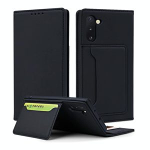For Samsung Galaxy Note10 Strong Magnetism Liquid Feel Horizontal Flip Leather Case with Holder & Card Slots & Wallet(Black) (OEM)
