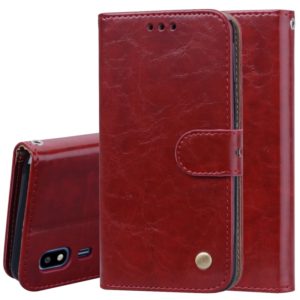 Business Style Oil Wax Texture Horizontal Flip Leather Case for Galaxy A2 Core, with Holder & Card Slots & Wallet (Red) (OEM)