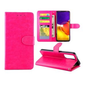 For Samsung Galaxy Quantum 2 Crazy Horse Texture Leather Horizontal Flip Protective Case with Holder & Card Slots & Wallet & Photo Frame(Magenta) (OEM)