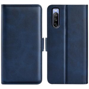 For Sony Xperia 10 IV Dual-side Magnetic Buckle Horizontal Flip Leather Phone Case(Dark Blue) (OEM)