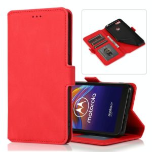 For Motorola Moto E6 Play Retro Magnetic Closing Clasp Horizontal Flip Leather Case with Holder & Card Slots & Photo Frame & Wallet(Red) (OEM)