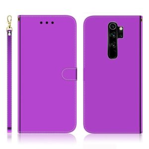 For Xiaomi Redmi Note 8 Pro Imitated Mirror Surface Horizontal Flip Leather Case with Holder & Card Slots & Wallet & Lanyard(Purple) (OEM)