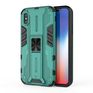 For iPhone XS Max Supersonic PC + TPU Shock-proof Protective Case with Holder(Green) (OEM)