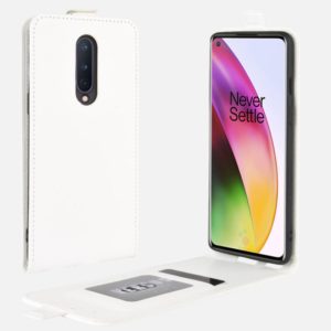 For OnePlus 8 R64 Texture Single Vertical Flip Leather Protective Case with Card Slots & Photo Frame(White) (OEM)