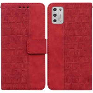 For Motorola Moto G Stylus 2021 Geometric Embossed Leather Phone Case(Red) (OEM)