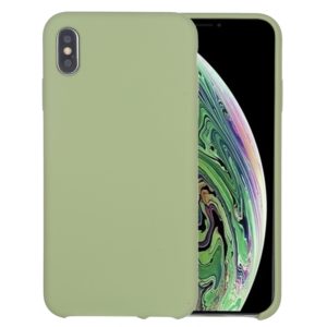 For iPhone X / XS Pure Color Liquid Silicone + PC Dropproof Protective Back Cover Case(Mint Green) (OEM)