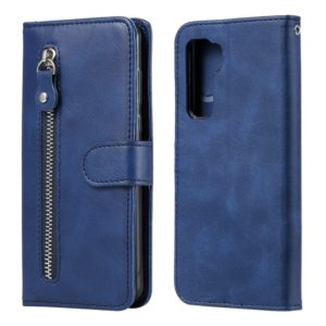 For Huawei P40 Lite (5G) / Nova 7 SE Fashion Calf Texture Zipper Horizontal Flip Leather Case with Stand & Card Slots & Wallet Function(Blue) (OEM)
