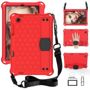 For Samsung Galaxy Tab S6 Lite P610 Honeycomb EVA + PC Shockproof Case with Strap(Red+Black) (OEM)