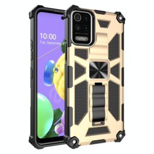For LG K53 Shockproof TPU + PC Magnetic Protective Case with Holder(Gold) (OEM)