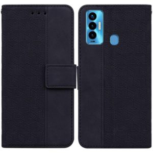For Tecno Camon 18i Geometric Embossed Leather Phone Case(Black) (OEM)