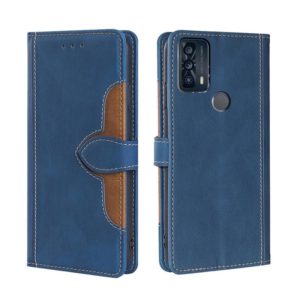 For TCL 20B/6159K Stitching Skin Feel Magnetic Buckle Horizontal Flip PU Leather Case(Blue) (OEM)