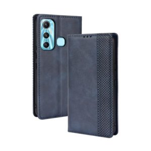 For Infinix Hot 11 Magnetic Buckle Retro Texture Leather Phone Case(Blue) (OEM)