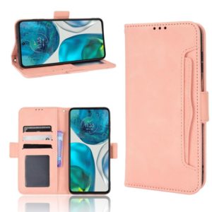 For Motorola Moto G52 4G Skin Feel Calf Texture Card Slots Leather Phone Case(Pink) (OEM)
