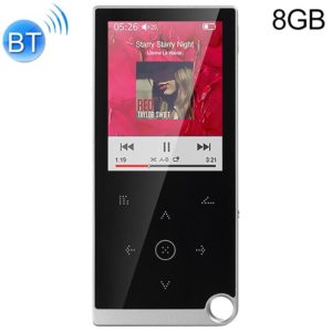 E05 2.4 inch Touch-Button MP4 / MP3 Lossless Music Player, Support E-Book / Alarm Clock / Timer Shutdown, Memory Capacity: 8GB Bluetooth Version(Silver Grey) (OEM)