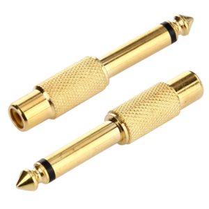 Gold Plated 6.35mm Memo Male to RCA Headphone Jack Adapter (OEM)
