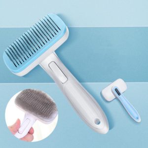 Pet Comb Cat Dog Hair Brush Hair Removal Tool, Style: Steel Wire (Blue) (OEM)